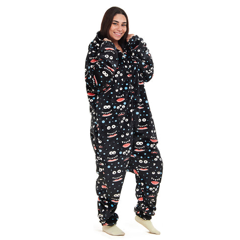 Snuggs Blanket Onesie Black monster